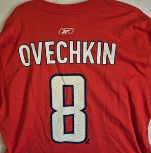 Reebok Red Washington Capitals Ovechkin Teeshirt Jersey XL